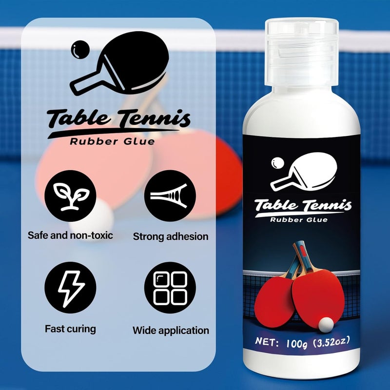 WAN2TLK Table Tennis Glue 100ml, Perfect for Assembling Table Tennis Ping Pong Paddle, Comes with 4 Sponges to Easily Replace Table Tennis Rubber - Image 4